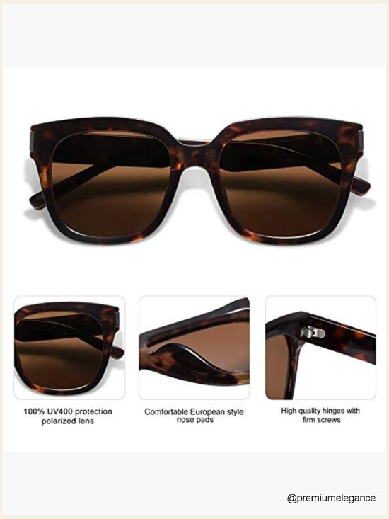 Trendy Square Large Polarized Sunglasses UV Protection Classic Retro